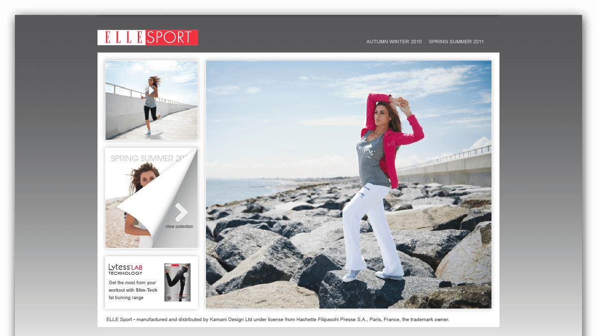 Elle Sports ecommerce website home page