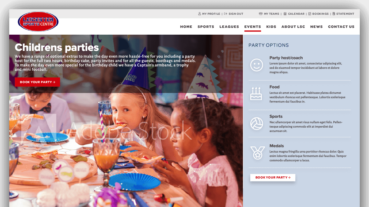 Leicester Sports Centre home page